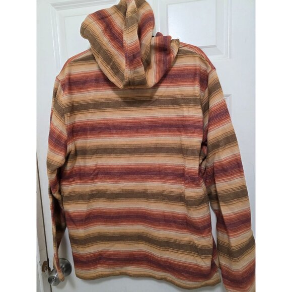 Pendleton Men Double soft Striped Hooded Button-Up Pullover Sweatshirt Size M - Picture 4 of 8